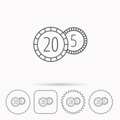 Coins icon. Cash money sign.