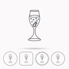 Glass with ring icon. Engagement symbol.