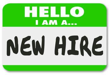 New Hire Nametag Sticker Green Employee Rookie Fresh Talent