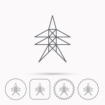 Electricity station icon. Power tower sign.