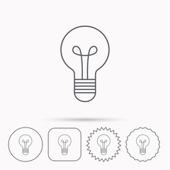 Lamp icon. Idea and solution sign.