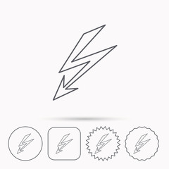 Lightening bolt icon. Power supply sign.