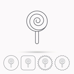 Lollipop icon. Lolly pop candy sign.