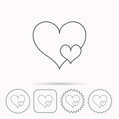 Love hearts icon. Lovers sign.