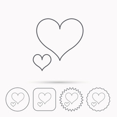 Love hearts icon. Lovers sign.