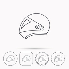 Motorcycle helmet icon. Biking sport sign.