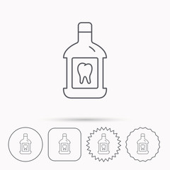 Mouthwash icon. Oral antibacterial liquid sign.