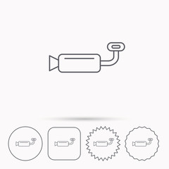 Muffer icon. Car fuel pipe or exhaust sign.