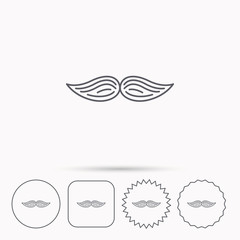 Fototapeta na wymiar Mustache icon. Hipster symbol. Gentleman sign.