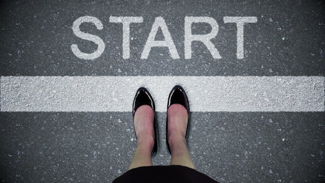 Composite video of start written on the road 