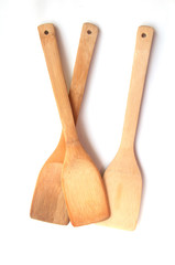 Kitchenware. wooden spatula isolated on a white background