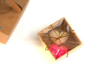 small heart candle from wedding ceremony