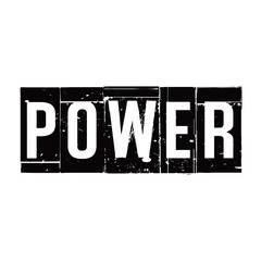 Black vector grunge stamp POWER