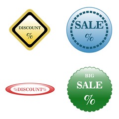 Sale discount logo icon Vector