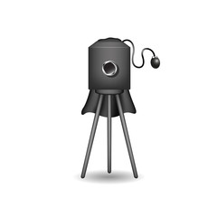 Vintage camera in dark design with shadow