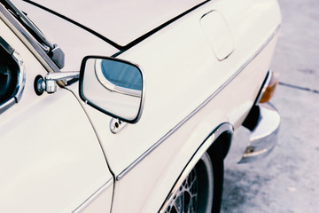 Vintage back mirror of classic car