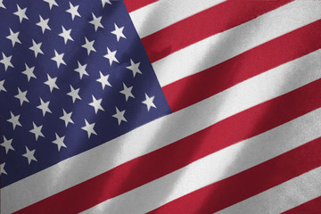 USA flag on fabric background