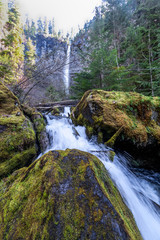 Oregon-Umpqua National Forest-Rogue-Umpqua Scenic Byway-Watson Falls.  This was a very windy and overcast day.