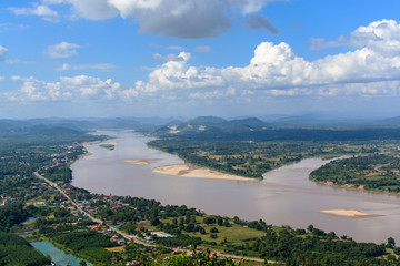 Beautiful view of Mekong river with blue sky