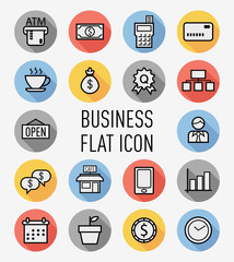 set of business flat icon