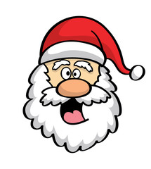 cartoon Santa head isolated on white background