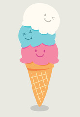 cartoon cute ice cream