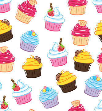 cupcake seamless background