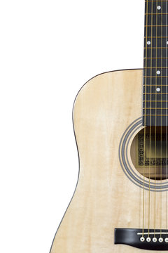 Acoustic guitar on a white background