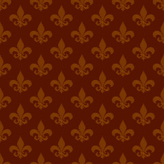 Heraldic lily seamless pattern background