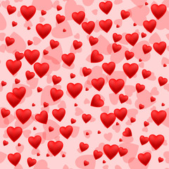 Red heart seamless pattern background