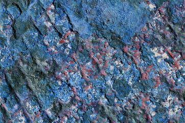 Grungy rusty metal background with peeling paint