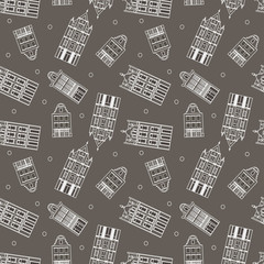 Vector seamless vector background with holland national houses