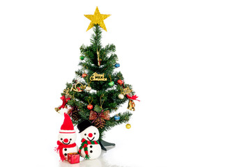 Snowman with Christmas tree