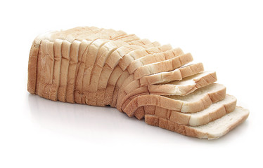 sliced bread isolated on white