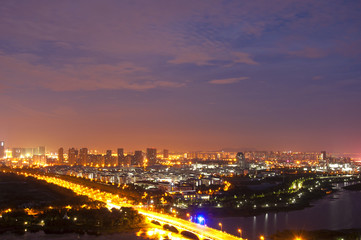 Naklejka premium modern city at night