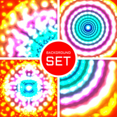 Vector set of four seamless background