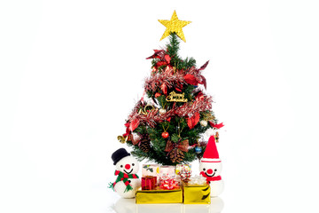 Snowman with Christmas tree