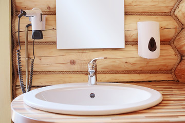 White wash sink in a bathroom