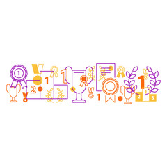 Winner award certificate, horizontal decoration