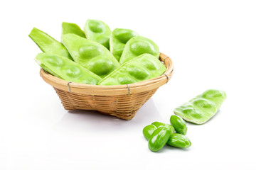 Tropical stinking edible beans in basket
