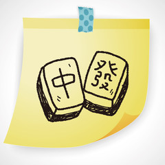 Chinese New Year; Chinese mahjong doodle