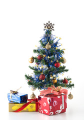 gift box and christmas tree