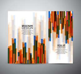Brochure business design colorful rectangle shapes template or roll up. Vector Illustration 