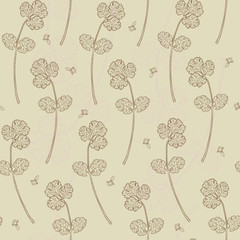 Vector seamless texture with coriander and clove. Natural spices. Compilation of vector sketches. Kitchen herbs and spice. Vintage style. Hand drawn.
