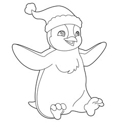 Cartoon happy penguin - isolated -  illustration for the children