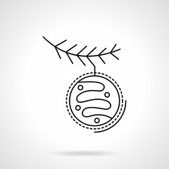 Christmas decoration flat black line vector icon