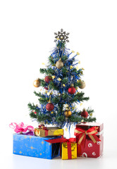 gift box and christmas tree