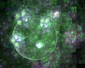 Abstract fractal design. Single bubble and cosmic nebula.