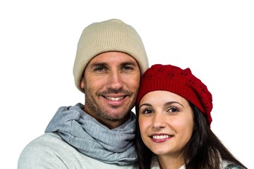 Smiling couple looking at camera