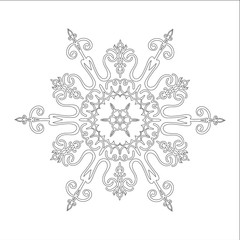 Ornament black white card with mandala.